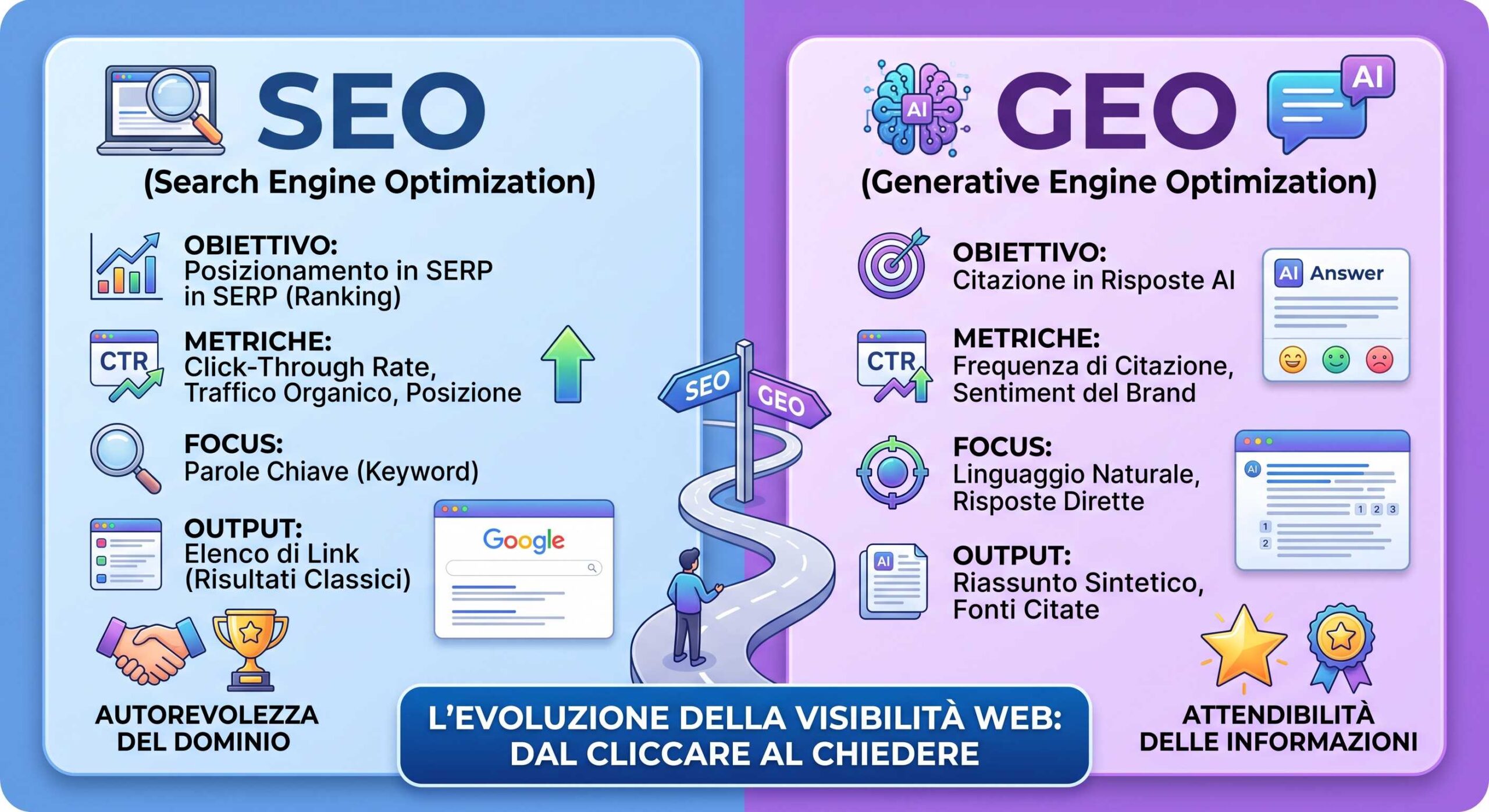 Dal posizionamento alla citazione: come cambia la visibilità web tra SEO e GEO