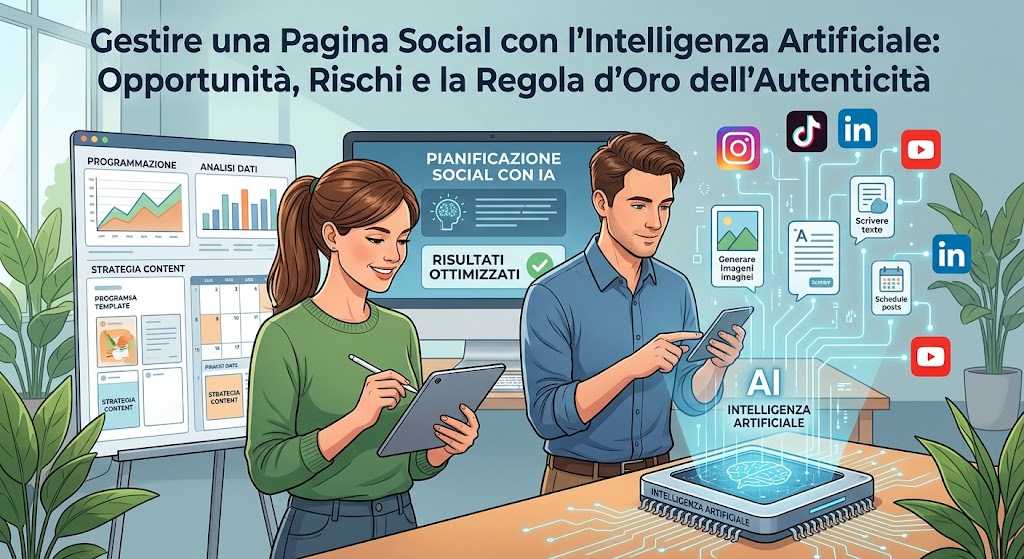 Gestire una pagina social con l’Intelligenza Artificiale: Opportunità, rischi e la regola d’oro dell’autenticità